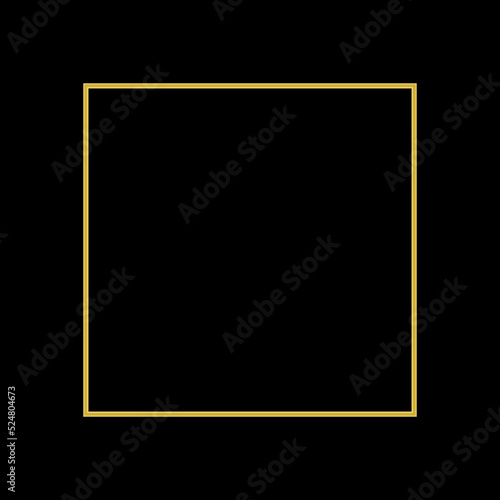 Square Golden Frame on The Black Background. EPS10