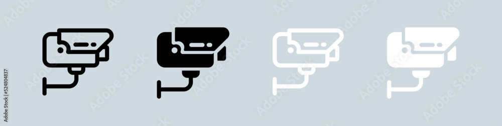 Cctv icon set in black and white. Security camera signs vector illustration. Cctv icon set in black and white. Security camera signs vector illustration.
