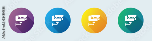 Cctv solid icon in flat design style. Security camera signs vector illustration.