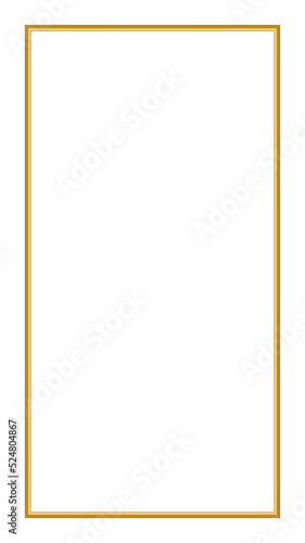 Rectangular Golden Frame Story on The White Background