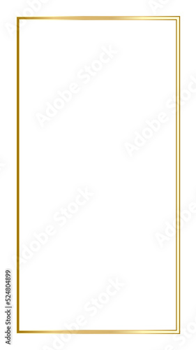 Rectangular Golden Frame Story on The White Background
