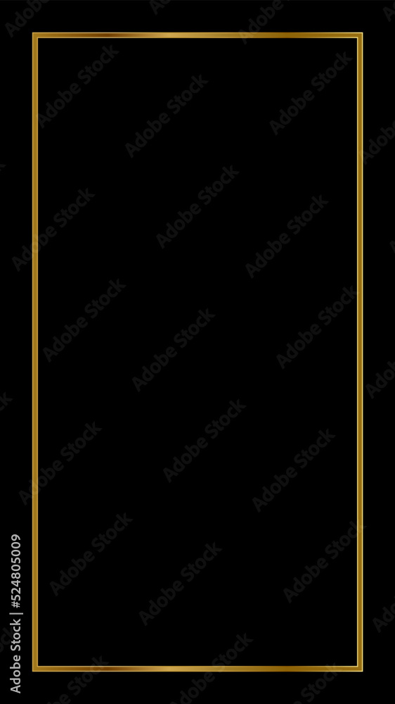 Rectangular Golden Frame Story on The Black Background Rectangular Golden Frame Story on The Black Background
