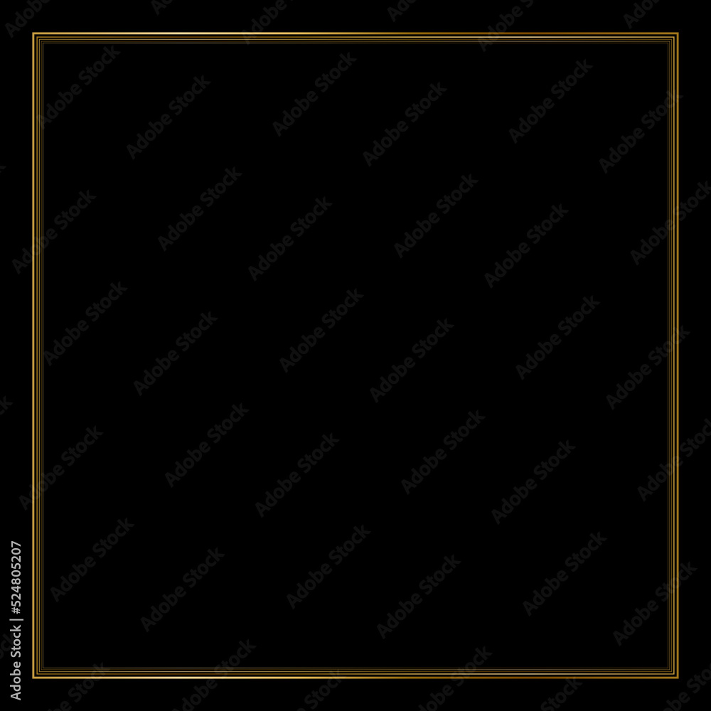 Square Golden Frame on The Black Background. EPS10