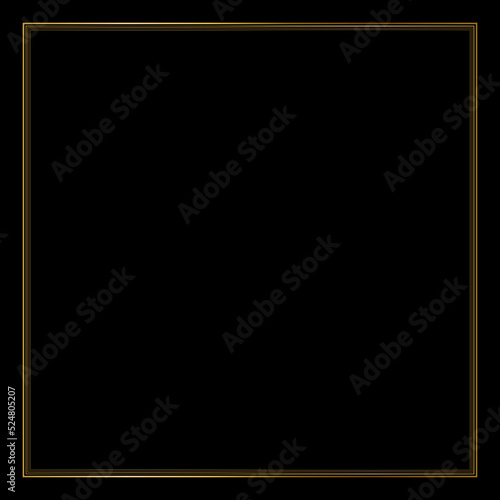Square Golden Frame on The Black Background. EPS10