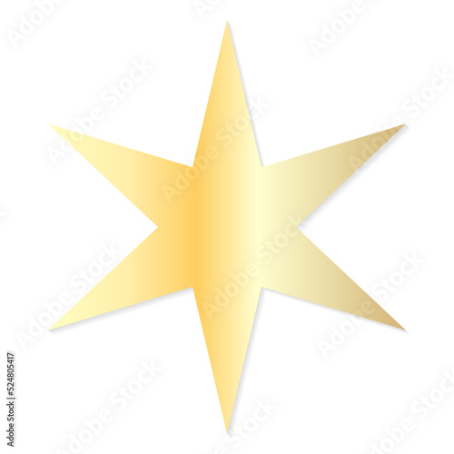 Golden Star on The White Background. EPS10