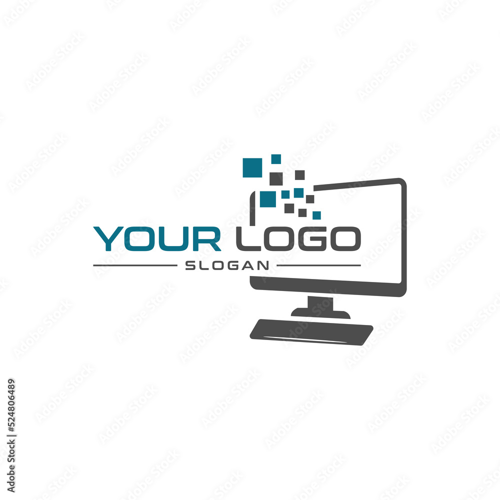 Computer logo, PC Logo Template vector symbol Stock Vector | Adobe Stock