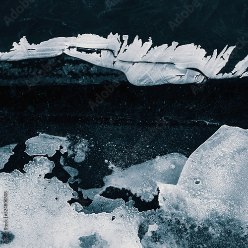 Photography Album cover design with ice and place for text