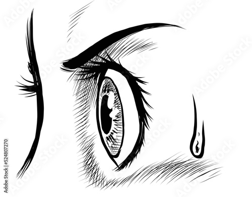 マンガ風横顔のイラスト