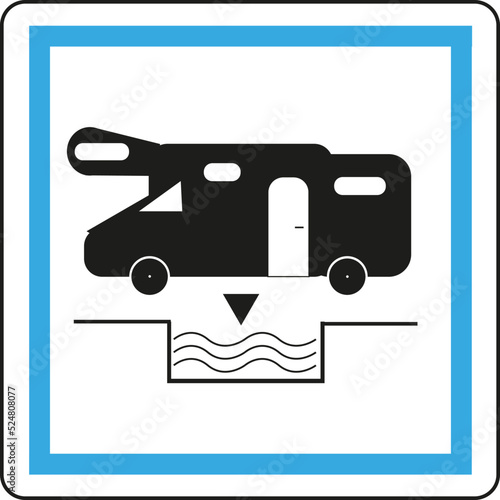 Panneau indication vidange camping car