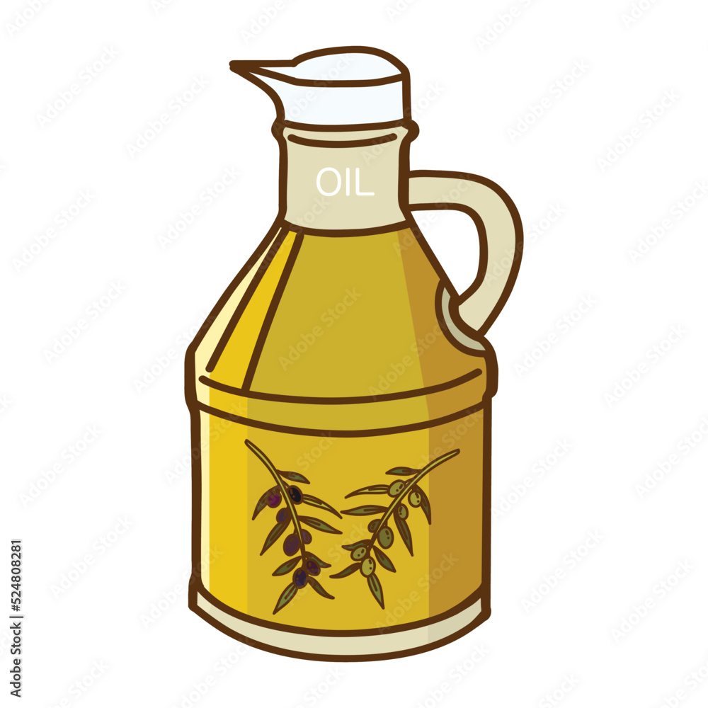 Hand drawn vector illustration of olive oil isolated on white background. Hand drawn vector illustration of olive oil isolated on white background.
