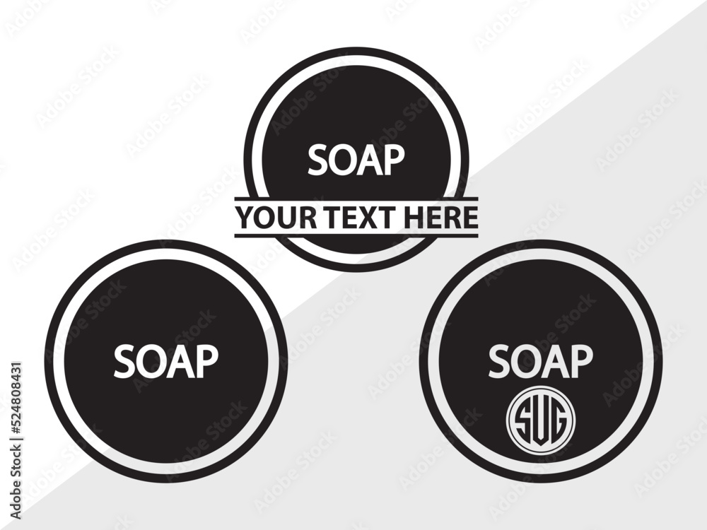 Soap Monogram SVG, Soap Svg, Soap Bar Svg, Soap Bubbles Svg, Soap Icon