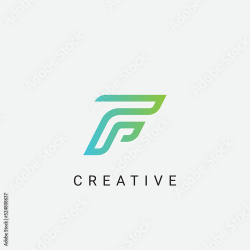 Letter F technology and digital Logo Design Template Vector