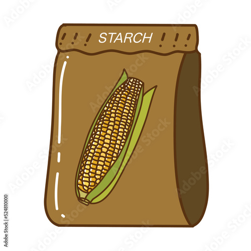 Hand drawn vector illustration of corn starch isolated on white background.