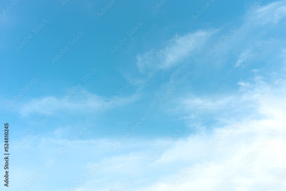 Blue sky with white clouds in sunny day. Beauty clear cloudy sky in sunshine calm air background. Natural background texture, backdrop, wallpaper, element for design Blue sky with white clouds in sunny day. Beauty clear cloudy sky in sunshine calm air background. Natural background texture, backdrop, wallpaper, element for design