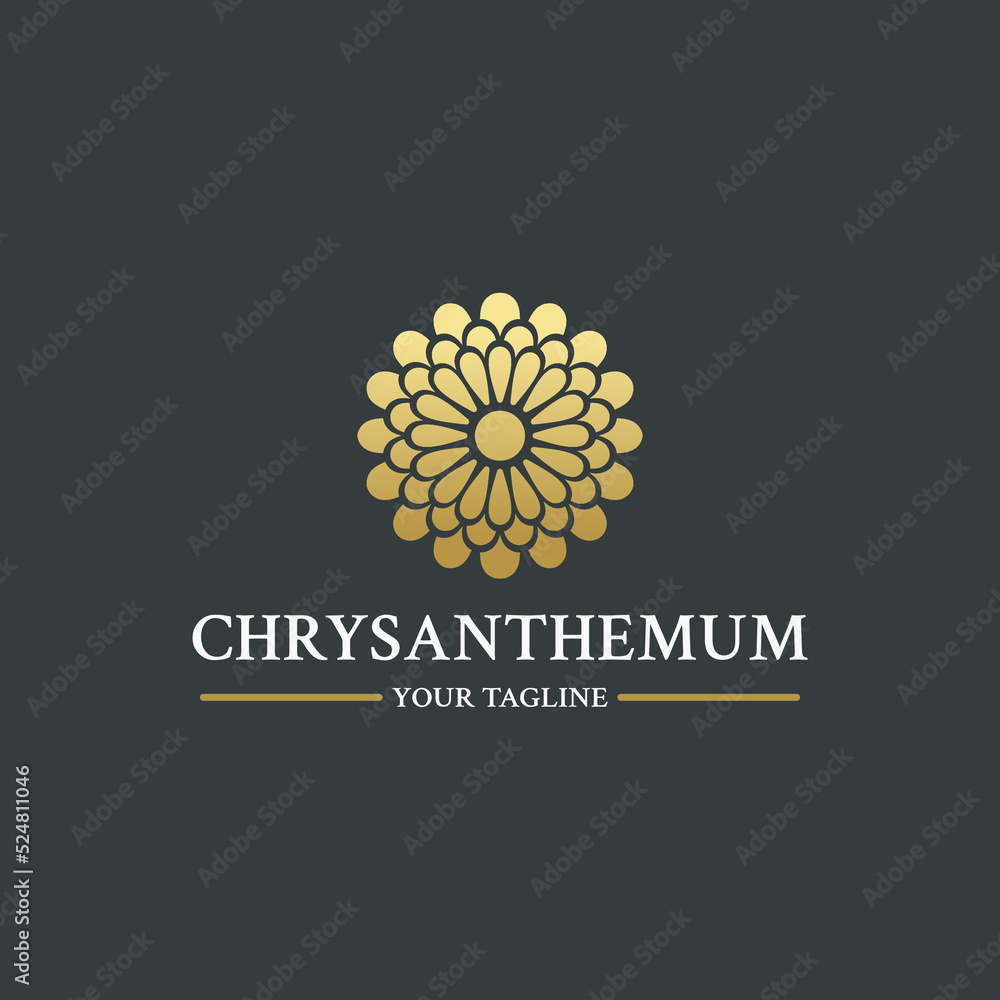 Fototapeta premium Chrysanthemum Logo. Chrysanthemum Flower Logo. Chrysanthemum Icon Vector. Chrysanthemum Icon. For print and digital media.