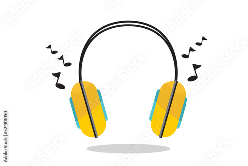 Illustration of headphones. Realistic wireless earphones illustration. Benefits for listening to music, audio sounds and hearing aids