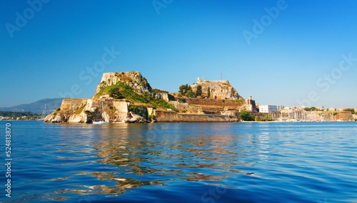 Old Venetian fortress in the town of Kerkyra on the island of Corfu in Greece.