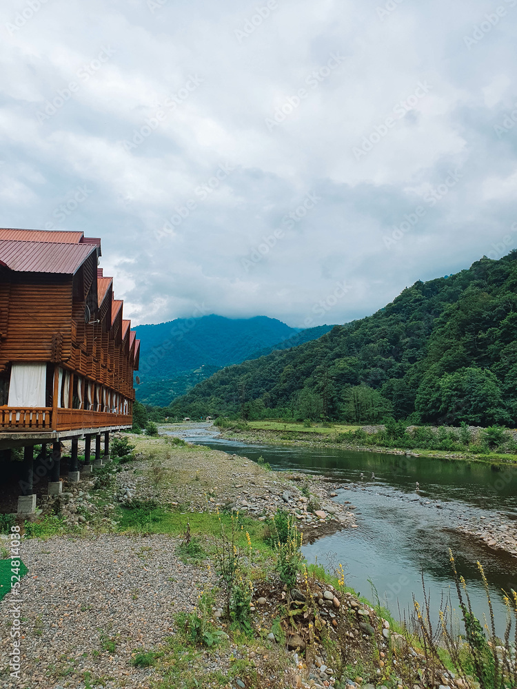 mountain Adjara. Georgia.
Mountain river in the forest. Beautiful house mountain Adjara. Georgia.
Mountain river in the forest. Beautiful house
