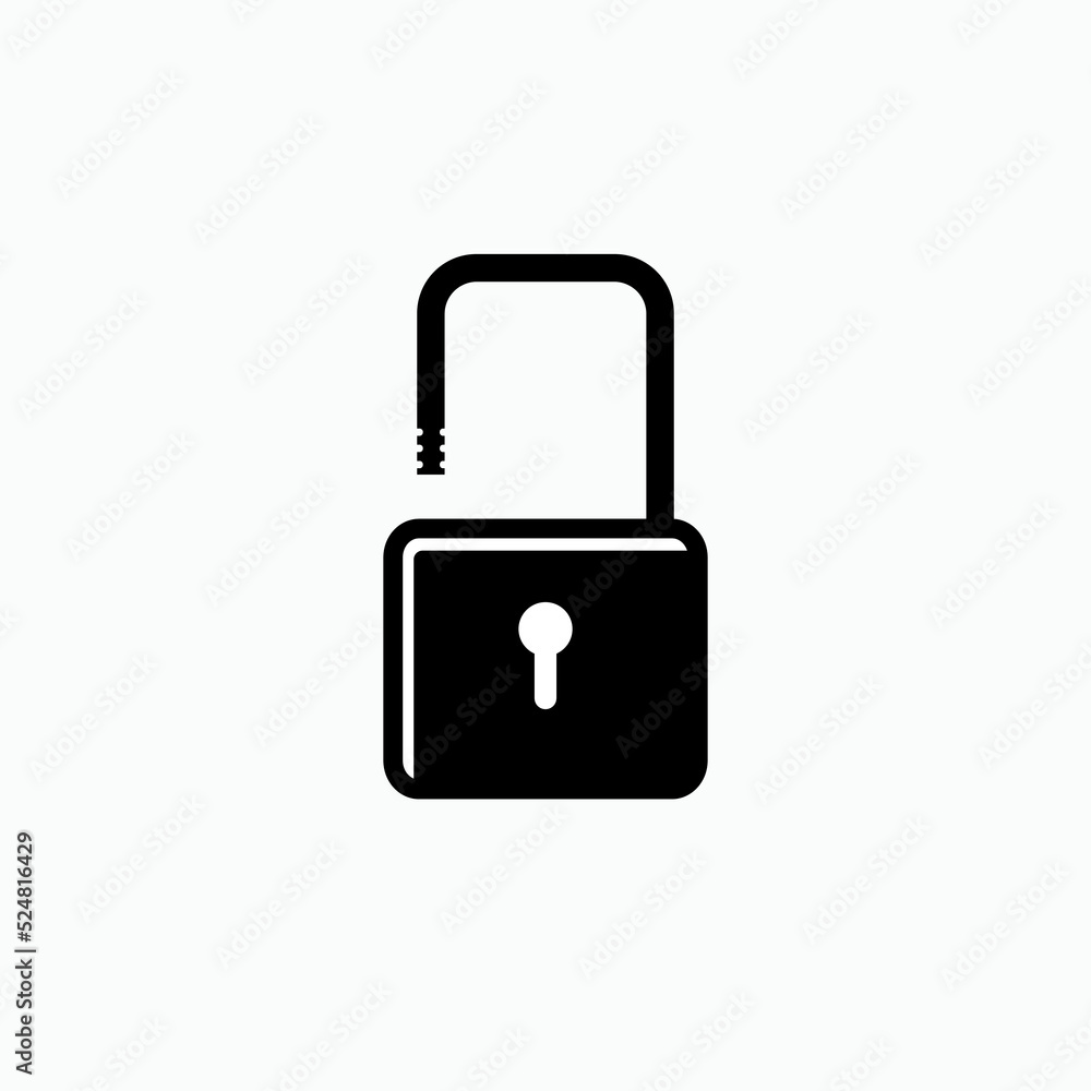 Opened Padlock Icon. Unlock Symbol - Vector. Opened Padlock Icon. Unlock Symbol - Vector.