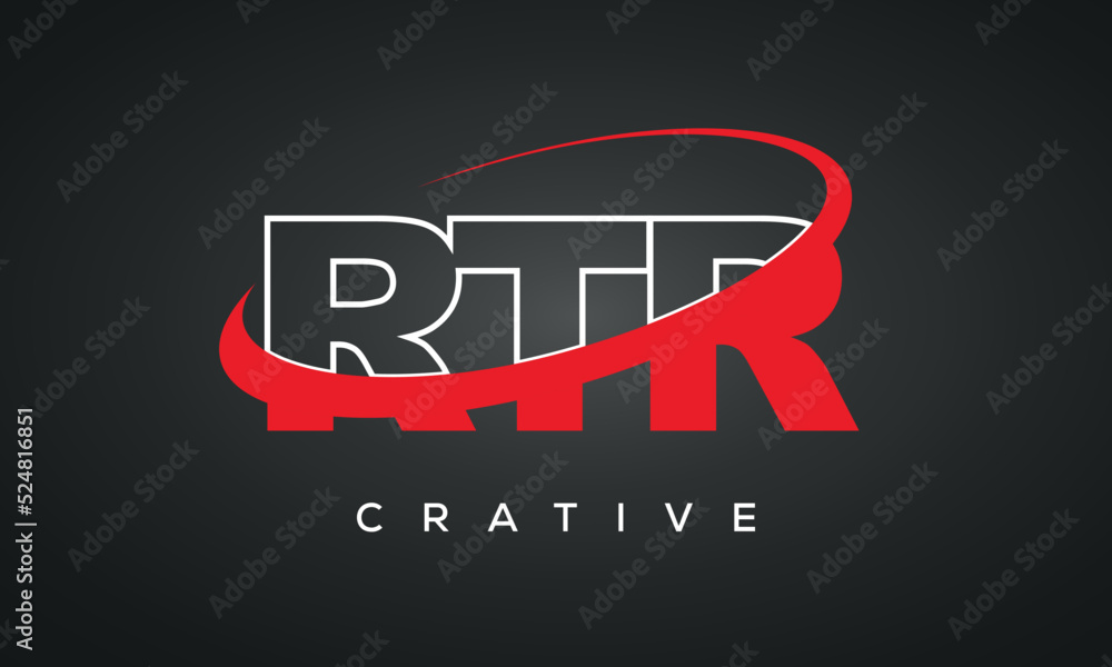RTR letters typography monogram logo , creative modern logo icon with 360 symbol 