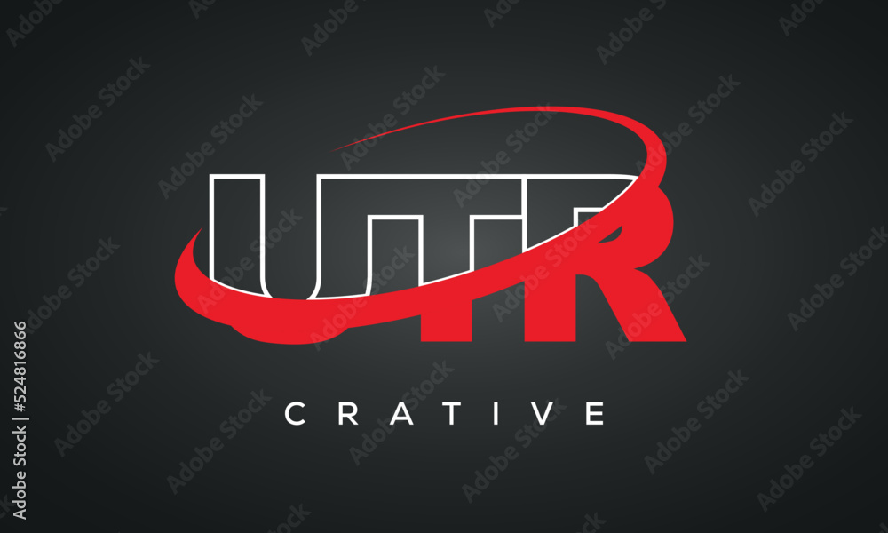 UTR letters typography monogram logo , creative modern logo icon with 360 symbol 