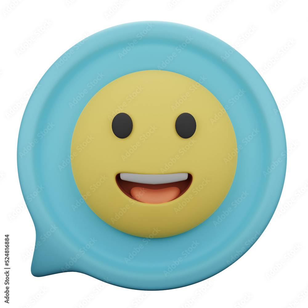 Fototapeta premium happy chat 3d icon illustration
