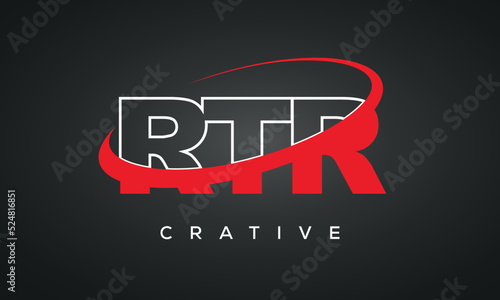 RTR letters typography monogram logo , creative modern logo icon with 360 symbol  photo