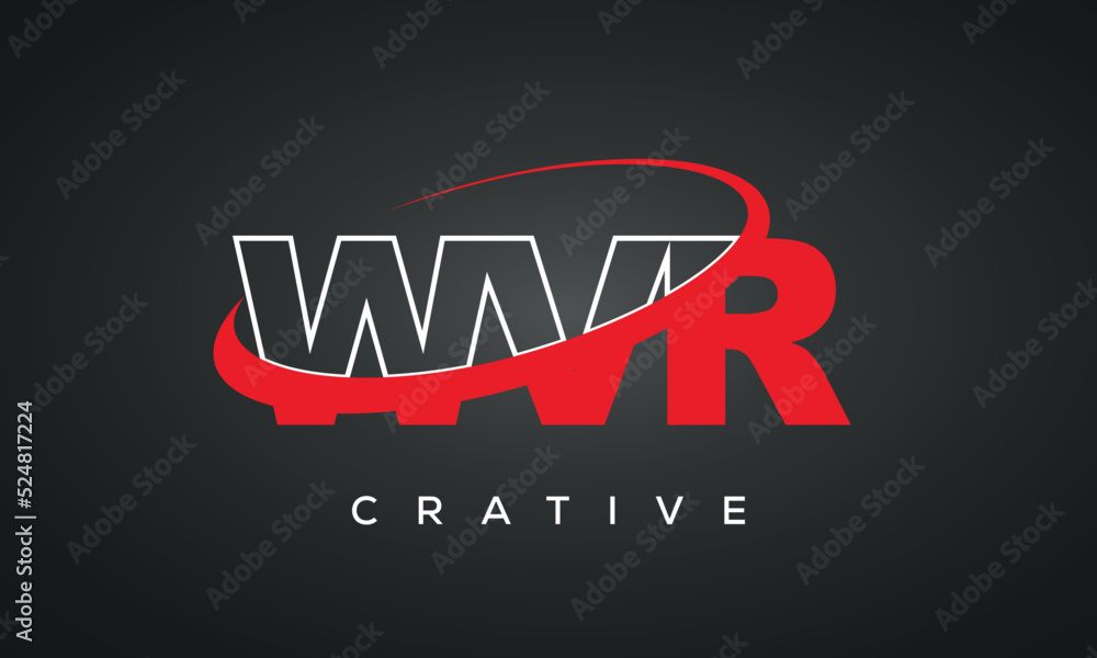 WVR letters typography monogram logo , creative modern logo icon with 360 symbol 