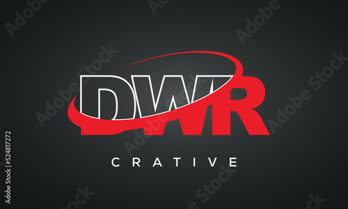 DWR letters typography monogram logo , creative modern logo icon with 360 symbol 