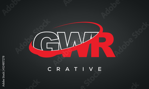 GWR letters creative modern logo icon with 360 symbol 