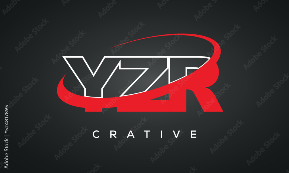 YZR letters creative modern logo icon with 360 symbol YZR letters creative modern logo icon with 360 symbol