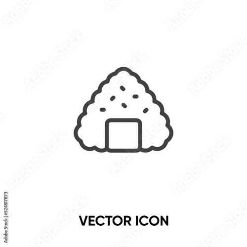 Onigiri vector icon. Modern, simple flat vector illustration for website or mobile app.Sushi or Japanese food symbol, logo illustration. Pixel perfect vector graphics	