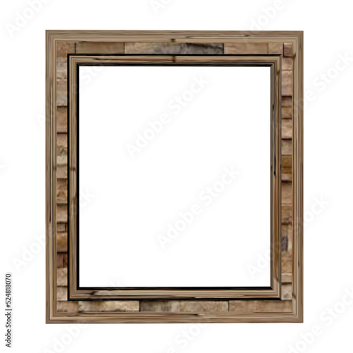abstract wooden frame isolated