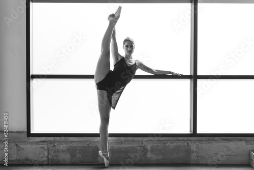 Young ballerina posing on points photo
