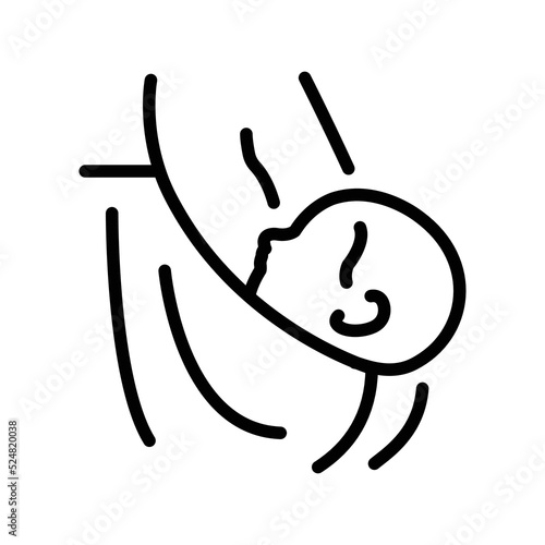 Breastfeeding ?olor line icon. Pictogram for web page