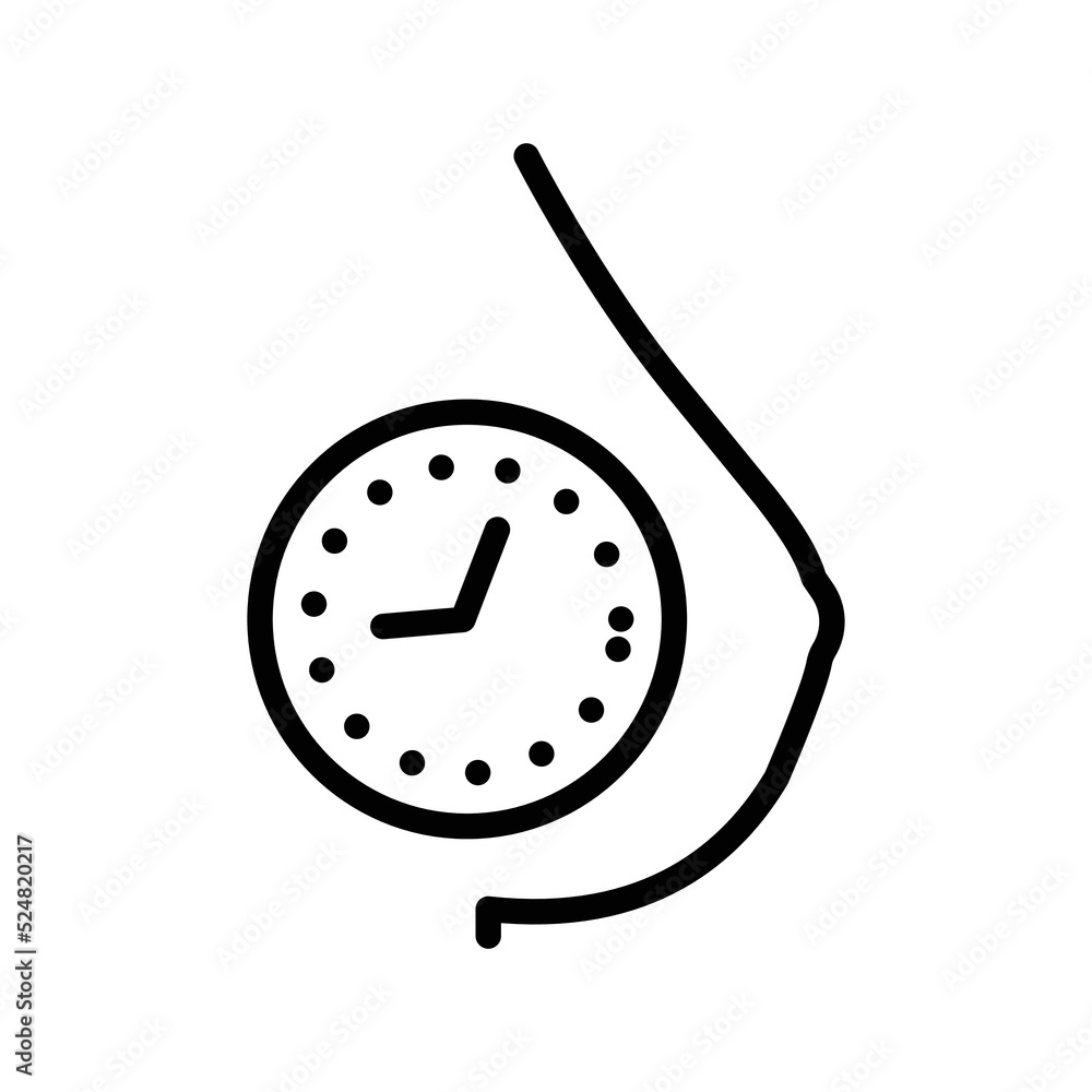 Timed breastfeeding olor line icon. Pictogram for web page Timed breastfeeding olor line icon. Pictogram for web page