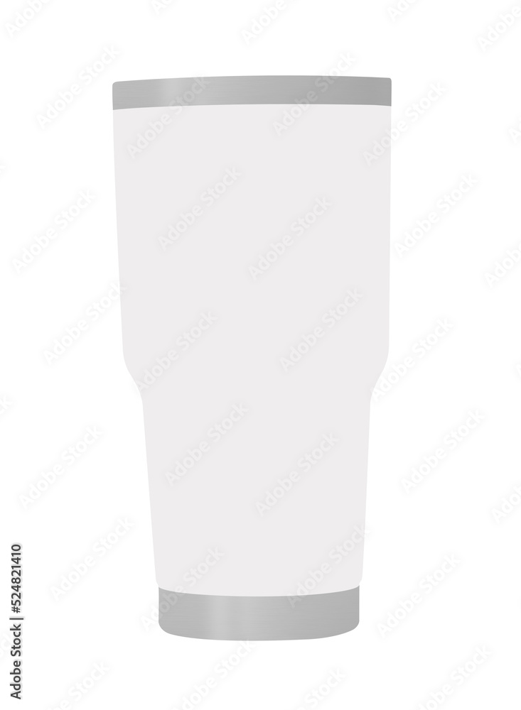 Stainless steel white tumbler which ideal for use in the design mockups Stainless steel white tumbler which ideal for use in the design mockups