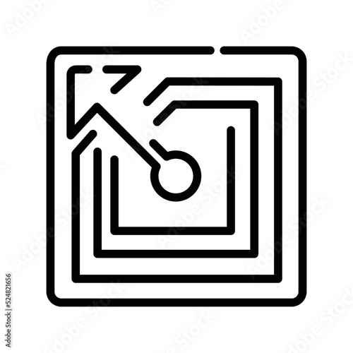 RFID tag olor line icon. Pictogram for web page