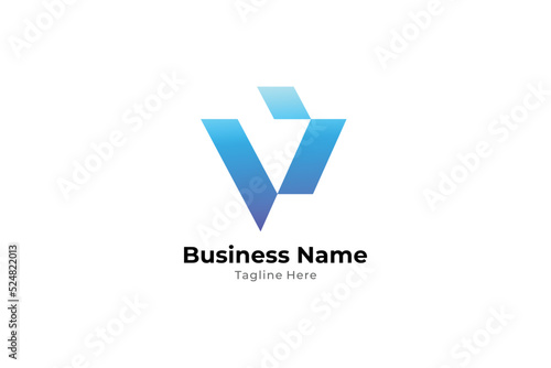 simple letter V for business or technology logo Free Download simple letter V for business or technology logo - GFXLoad
