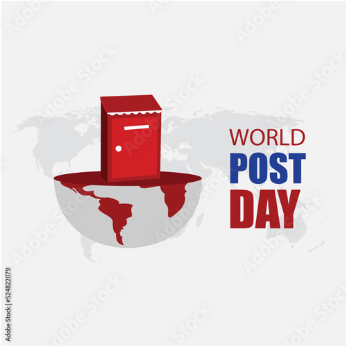 Vector illustration of World Post Day. Simple and elegant design