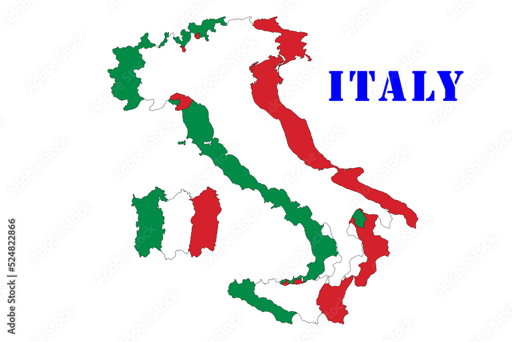 logo italia: graphic of the Italian flag, made up of several silhouettes of Italy, one for each color, alongside the name logo italia: graphic of the Italian flag, made up of several silhouettes of Italy, one for each color, alongside the name