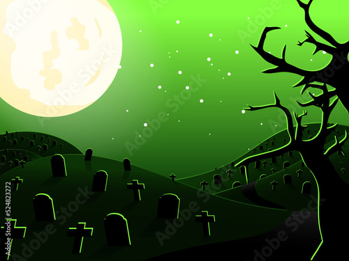 Halloween background green for banner background and etc