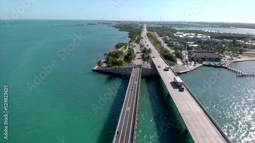 Wallpaper Mural Moving aerial drone shot of 7 Mile Bridge in Florida Keys Torontodigital.ca