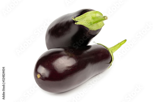 Eggplant or aubergine isolated on white background. Full depth of field.