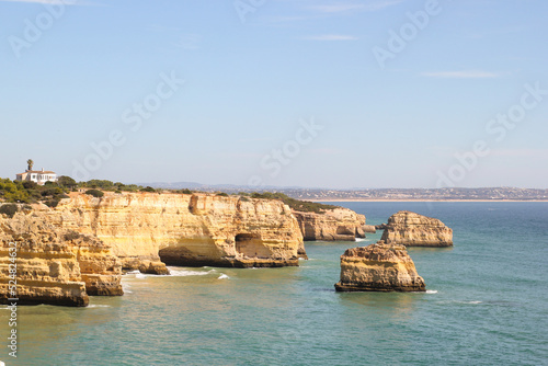Cliffs in the Coast of Algarve, Benagil in Portugal