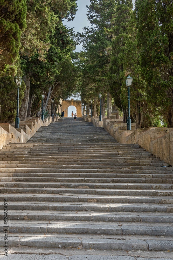Calvary stairs leading to the Sanctuary of Sant Salvador Calvary stairs leading to the Sanctuary of Sant Salvador