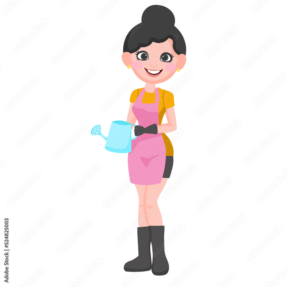 woman farmer, agricultural Cartoon character illustrations woman farmer, agricultural Cartoon character illustrations
