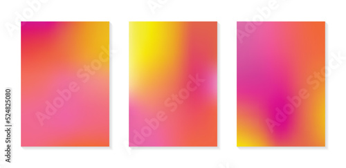 A collection of trendy colorful vector gradient set illustrations. Modern template design, grainy texture. For fliers, social media posts, screens, mobile apps, covers, wallpapers and branding. © Adpragus