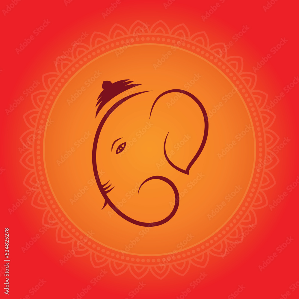 Indian Ganpati festival design with minimal lord Ganesh face and mandala background, God Ganpati design that you can use as background, post, invitation, greeting, etc. Indian Ganpati festival design with minimal lord Ganesh face and mandala background, God Ganpati design that you can use as background, post, invitation, greeting, etc.
