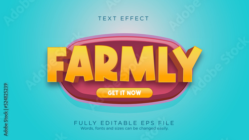 Farmly Game UI Button Text Effect Font Type